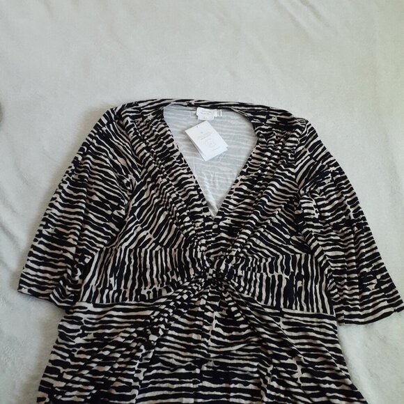 Seraphine Curve NWT Women's Maternity Size 22 Jersey Knot Zebra Print Dress - Picture 4 of 15
